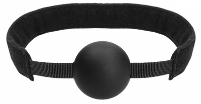 Черный кляп-шарик V V Adjustable Ball Gag на липучке - фото, цены