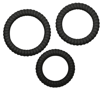 Набор из трех черных эрекционных колец - фото, цены