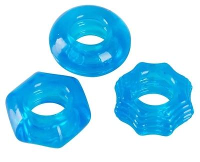 Набор из 3 голубых эрекционных колец Stretchy Cock Ring - фото, цены