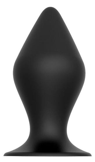 Черная анальная пробка Plug With Suction Cup - 12,5 см. - фото, цены