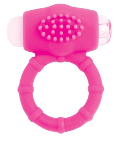 Розовое эрекционное виброкольцо A-toys - фото, цены