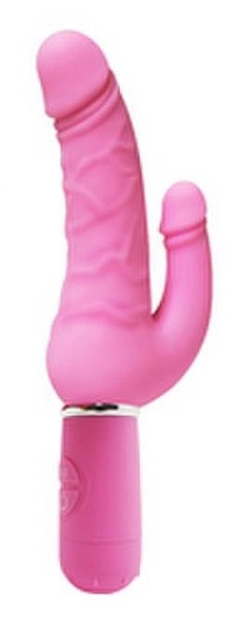 Розовый вибратор Levina Double Penis - 21,5 см. - фото, цены