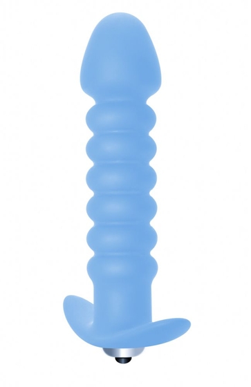 Голубая анальная вибропробка Twisted Anal Plug - 13 см. - фото, цены