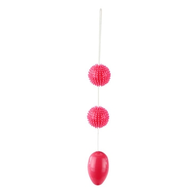 Розовые анальные шарики с рельефом - фото, цены