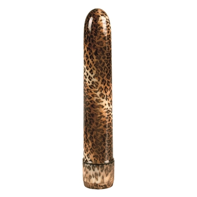 Водонепроницаемый леопардовый вибратор - 17 см. - фото, цены