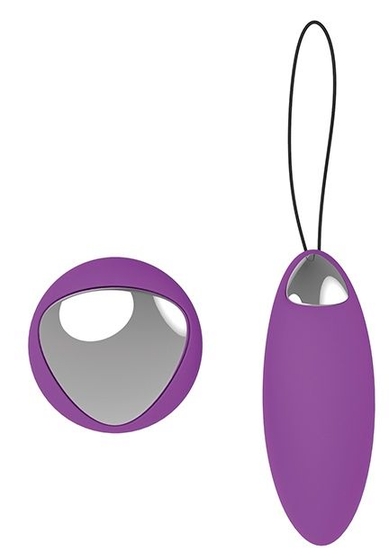 Фиолетовое перезаряжаемое виброяйцо Remote Duo Pleasure - фото, цены