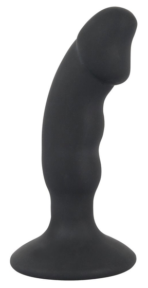 Черная реалистичная анальная вибровтулка - 14 см. - фото, цены