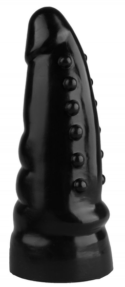 Черная анальная втулка с шипиками - 21 см. - фото, цены