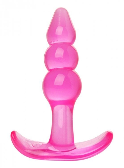 Розовая анальная пробка Bubbles Bumpy Starter - 11 см. - фото, цены