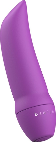 Фиолетовая вибропуля Bmine Basic Curve - 7,6 см. - фото, цены