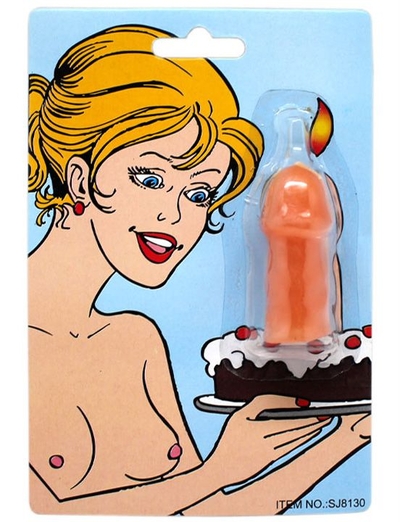 Свечка на торт Шалун в форме пениса - фото, цены