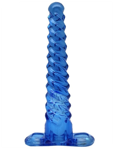 Синий спиралевидный анальный конус - 17 см. - фото, цены