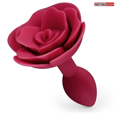 Красная гладкая анальная втулка-роза - фото, цены