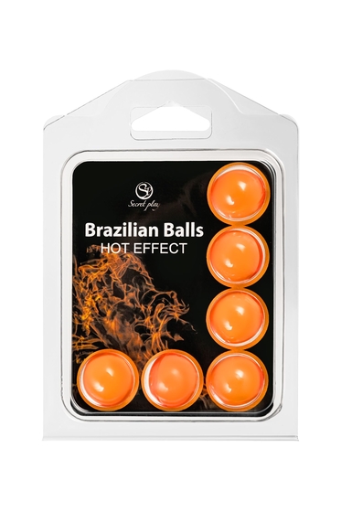 Набор из 6 шариков с массажным маслом Brazilian Balls с разогревающим эффектом - фото, цены