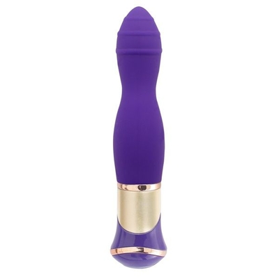 Фиолетовый вибратор с ротацией Ecstasy Deluxe Rippled Vibe - 20 см. - фото, цены