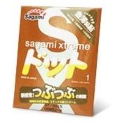 Презерватив Sagami Xtreme Feel Up с точечной текстурой и линиями прилегания - 1 шт. - фото, цены