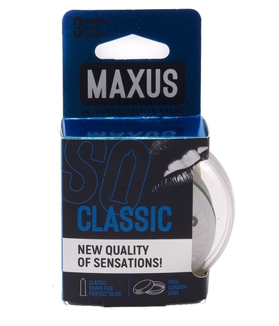 Классические презервативы в пластиковом кейсе Maxus Air Classic - 3 шт. - фото, цены
