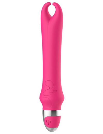 Розовый вибратор с рожками Pedicel - 17,8 см. - фото, цены