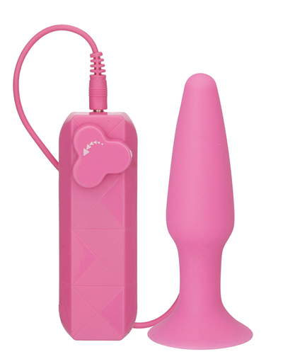 Розовая вибровтулка с выносным пультом управления - 11,4 см. - фото, цены