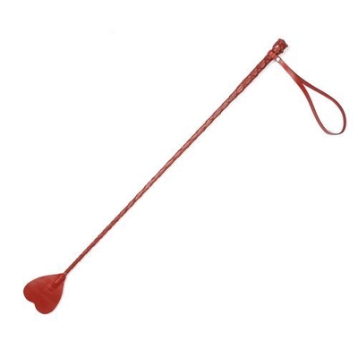 Красный кожаный стек с наконечником-сердечком - 70 см. - фото, цены