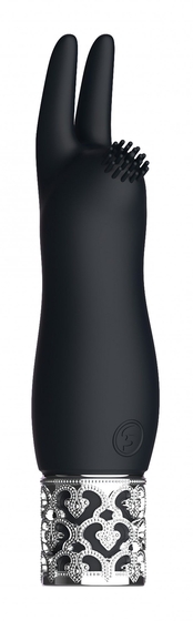 Черная перезаряжаемая вибпоруля Elegance - 11,8 см. - фото, цены