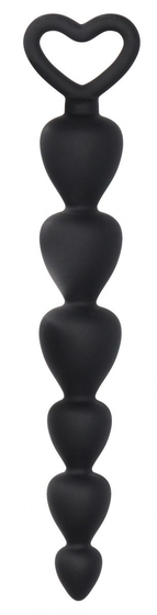 Черная анальная елочка Silicone Anal Beads - 17,5 см. - фото, цены