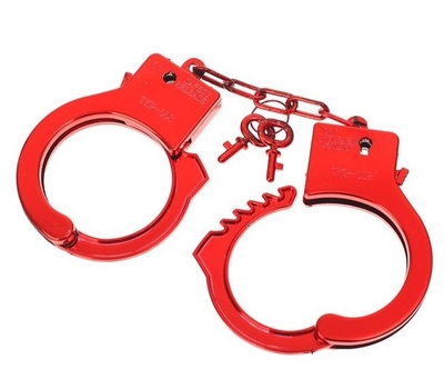 Красные пластиковые наручники Блеск - фото, цены