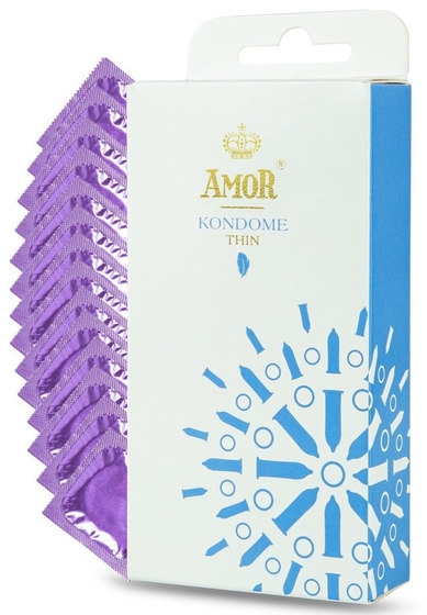 Супертонкие презервативы Amor Thin - 12 шт. - фото, цены