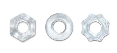 Набор из 3 прозрачных эрекционных колец Chubbies - фото, цены