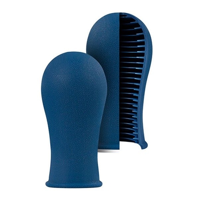 Синий мастурбатор с мягкими рёбрышками Silicone Stroker - фото, цены