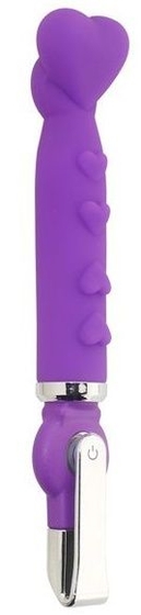 Фиолетовый вибратор Alice 20-Function Heart Shaped Vibe - 18,2 см. - фото, цены