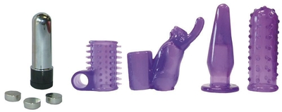 Фиолетовая вибропулька с 4 насадками - фото, цены