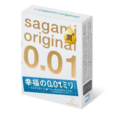 Увлажнённые презервативы Sagami Original 0.01 Extra Lub - 2 шт. - фото, цены