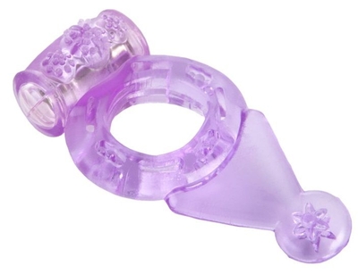Фиолетовое виброкольцо с хвостом - фото, цены