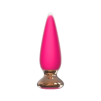 Розовая анальная вибропробка Anal Plug с пультом ду - 12 см. - фото, цены