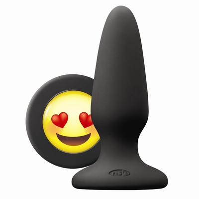 Черная силиконовая пробка среднего размера Emoji Ily - 10,2 см. - фото, цены