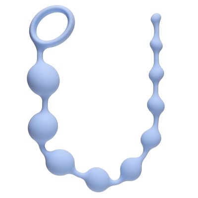 Голубая анальная цепочка Long Pleasure Chain - 35 см. - фото, цены