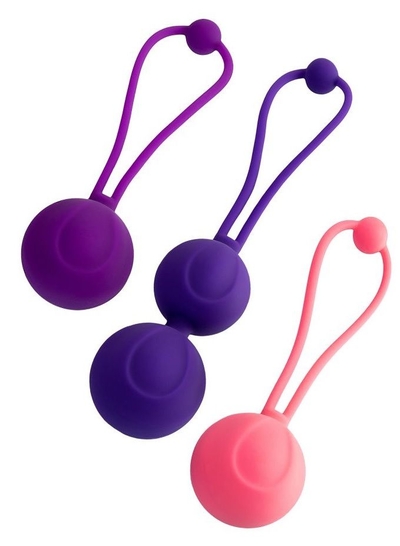 Набор из 3 вагинальных шариков Bloom разного цвета - фото, цены