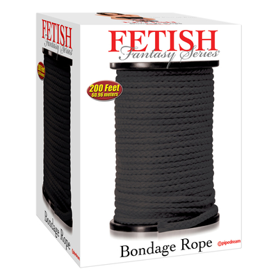Черная веревка для связывания Bondage Rope - 60,9 м. - фото, цены