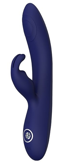 Синий вибромассажер-кролик Themis - 22 см. - фото, цены