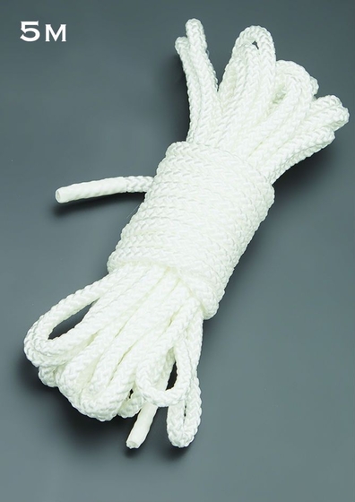Белая шелковистая веревка для связывания - 5 м. - фото, цены