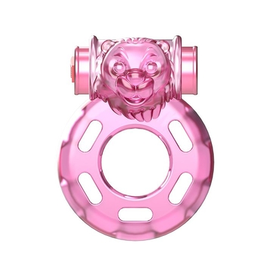 Розовое эрекционное кольцо с вибрацией Pink Bear - фото, цены