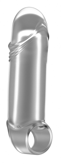 Прозрачная увеличивающая насадка с кольцом N35 Stretchy Thick Penis - 15,2 см. - фото, цены