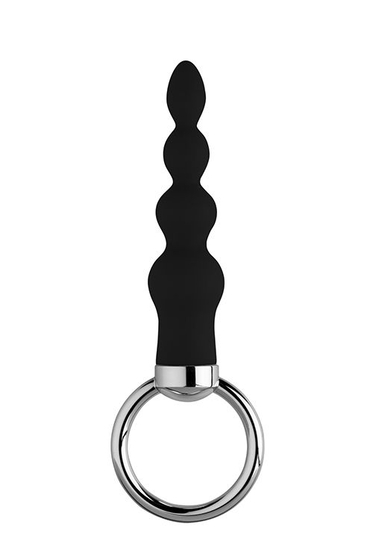 Черная анальная цепочка с колечком Butt O 3inch Butt Plug - фото, цены