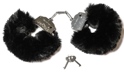 Дерзкие наручники с пушистым черным мехом - фото, цены