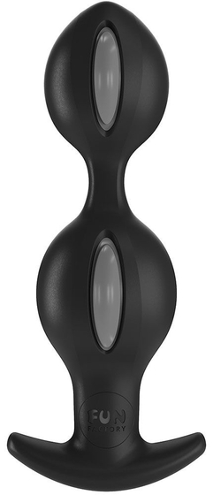 Чёрно-серые анальные шарики B Balls Duo - 12,5 см. - фото, цены