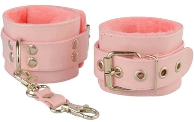 Нежно-розовые наручники с меховым подкладом - фото, цены