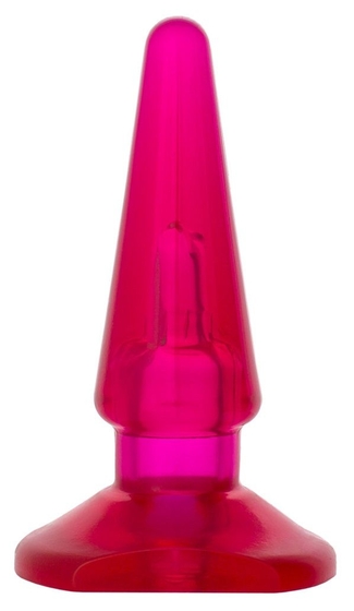 Розовая конусообразная анальная втулка Butt Plug - 9,5 см. - фото, цены