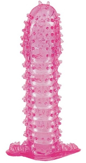 Гелевая розовая насадка с шипами - 12 см. - фото, цены