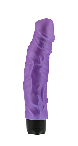 Фиолетовый вибратор-реалистик с богатым рельефом поверхности Pearl Shine 9 Vibrator - 22,8 см. - фото, цены